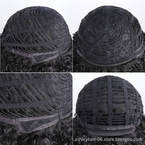 Kanekalon Vendor High Quality Fiber Cheap Color Heat Resistant Afro Curly Synthetic Synthetic Hair Wigs For Black Women
